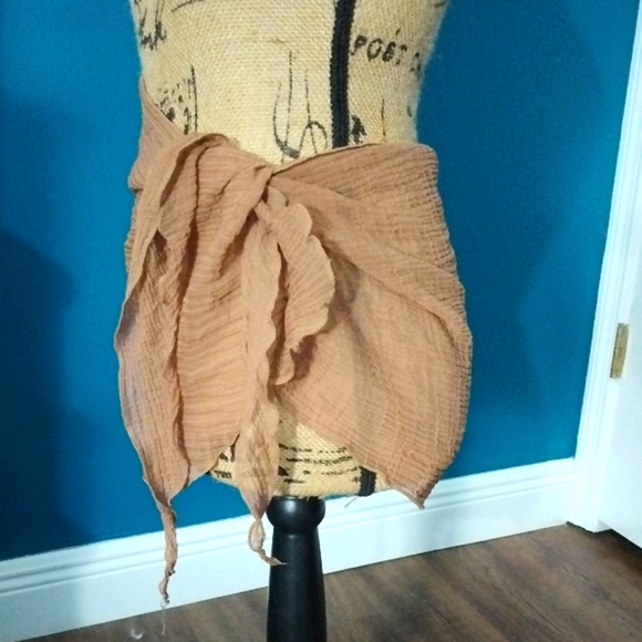 Bathing Suit Wrap Tan/Brown Skirt - Picture 2 of 6